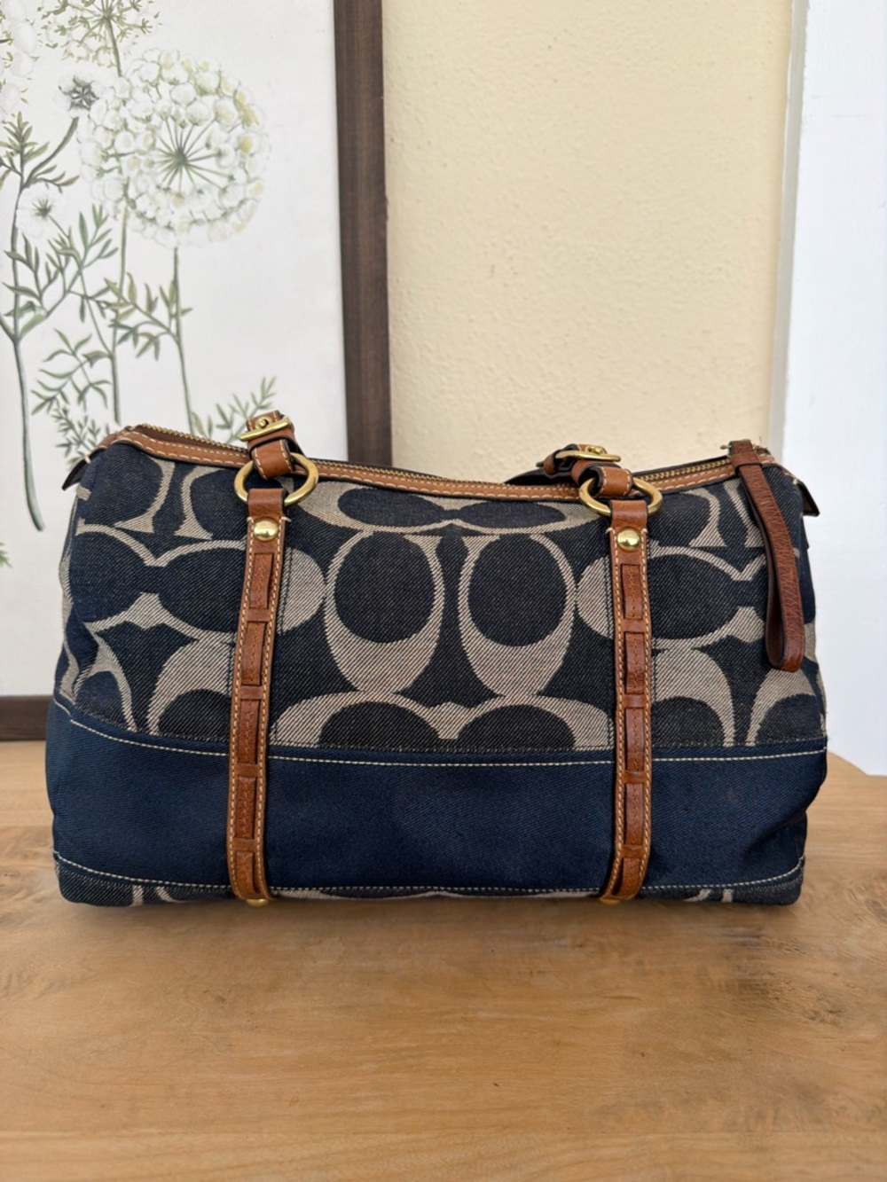 Coach Signature Denim Boston bag